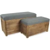 Kirkland's Home Benches & Ottomans-Cushioned Storage Benches, Set Of 2