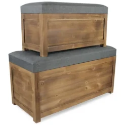 Kirkland's Home Benches & Ottomans-Cushioned Storage Benches, Set Of 2