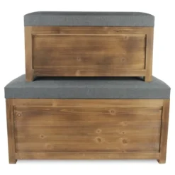 Kirkland's Home Benches & Ottomans-Cushioned Storage Benches, Set Of 2