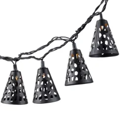 Kirkland's Home Outdoor Lighting-Cutout Cone Outdoor String Lights