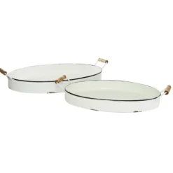 Kirkland's Home Decorative Trays-Daisy Farmhouse 2-Pc. Decorative Tray Set