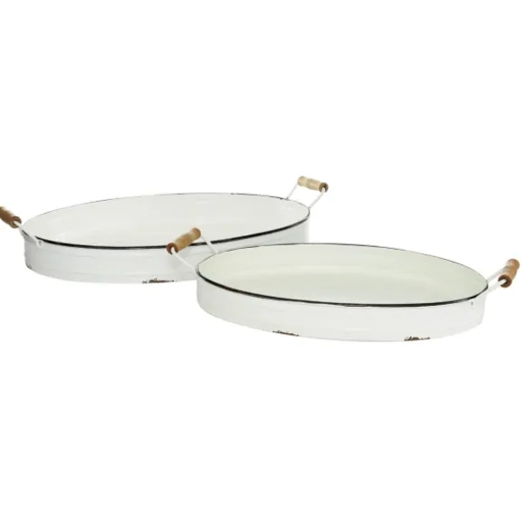 Kirkland's Home Decorative Trays-Daisy Farmhouse 2-Pc. Decorative Tray Set