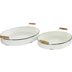 Kirkland's Home Decorative Trays-Daisy Farmhouse 2-Pc. Decorative Tray Set