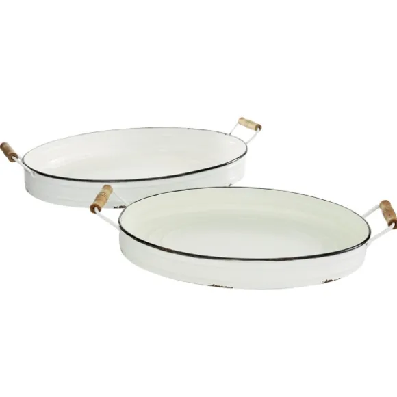 Kirkland's Home Decorative Trays-Daisy Farmhouse 2-Pc. Decorative Tray Set