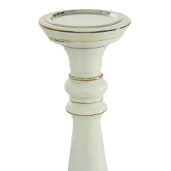 Kirkland's Home Candle Holders-Daisy White Rustic 3-Pc. Candle Holder Set