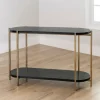 Kirkland's Home Entryway Furniture-Darcy Black Oval Console Table