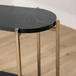 Kirkland's Home Entryway Furniture-Darcy Black Oval Console Table