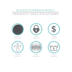 Kirkland's Home Curtains & Drapes-Dark Blackout Curtain Panel Set, 108 In.