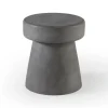 Kirkland's Home Accent & End Tables-Dark Concrete Sculpted Base Accent Table
