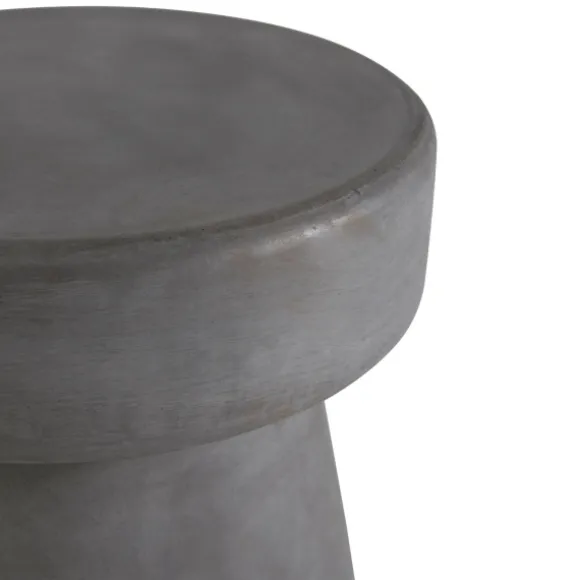 Kirkland's Home Accent & End Tables-Dark Concrete Sculpted Base Accent Table