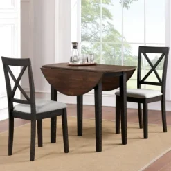 Kirkland's Home Dining Tables-Dark Oak And Walnut 3-Pc. Dining Set
