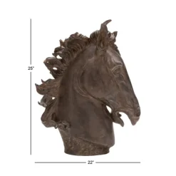 Kirkland's Home Statues & Figurines-Dark Polystone Horse Head Statue