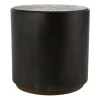 Kirkland's Home Accent & End Tables-Dark Reclaimed Elm Wood Drum Accent Table