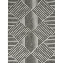Kirkland's Home Outdoor Rugs-Dark Square Diamond Outdoor Area Rug, 5X7