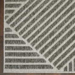 Kirkland's Home Outdoor Rugs-Dark Square Diamond Outdoor Area Rug, 5X7