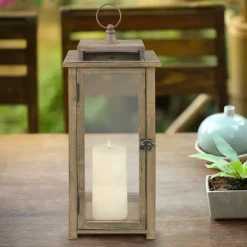 Kirkland's Home Lanterns-Dark Stain Distressed Lantern