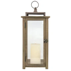 Kirkland's Home Lanterns-Dark Stain Distressed Lantern