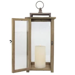 Kirkland's Home Lanterns-Dark Stain Distressed Lantern