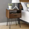 Kirkland's Home Accent & End Tables-Dark Walnut Modern Farmhouse Side Table