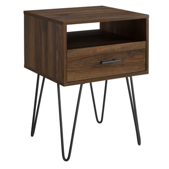 Kirkland's Home Accent & End Tables-Dark Walnut Modern Farmhouse Side Table