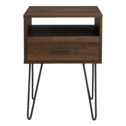 Kirkland's Home Accent & End Tables-Dark Walnut Modern Farmhouse Side Table