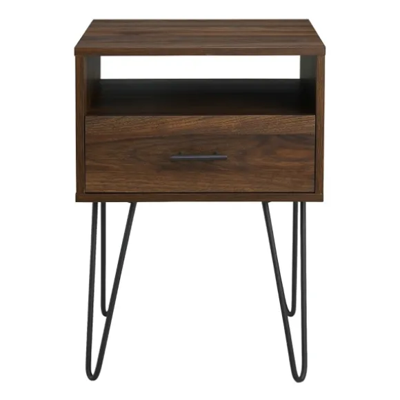 Kirkland's Home Accent & End Tables-Dark Walnut Modern Farmhouse Side Table