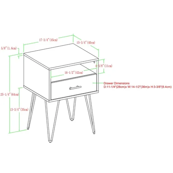 Kirkland's Home Accent & End Tables-Dark Walnut Modern Farmhouse Side Table