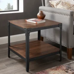 Kirkland's Home Accent & End Tables-Dark Walnut 2-Tier Accent Tables, Set Of 2