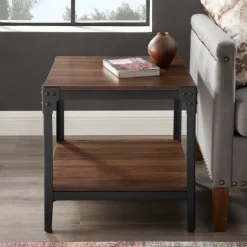 Kirkland's Home Accent & End Tables-Dark Walnut 2-Tier Accent Tables, Set Of 2
