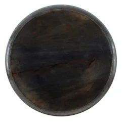 Kirkland's Home Accent & End Tables-Dark Wood Carved Medallion Accent Table