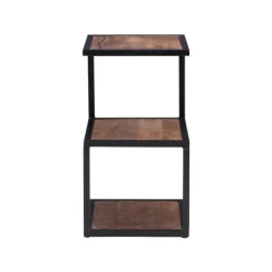 Kirkland's Home Accent & End Tables-Dark Wood Shelves S-Frame Accent Table