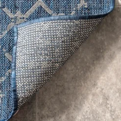 Kirkland's Home Outdoor Rugs-Davon Blue Moroccan Trellis Outdoor Rug, 8X10