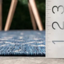 Kirkland's Home Outdoor Rugs-Davon Blue Moroccan Trellis Outdoor Rug, 8X10