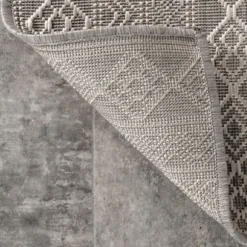 Kirkland's Home Outdoor Rugs-Davon Gray Geometric Striped Outdoor Rug, 8X10