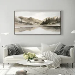 Kirkland's Home Canvas Art-Day At The Lake Framed Canvas Art Print