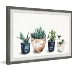 Kirkland's Home Framed Art-Deckled Succulent Row Framed Art Print
