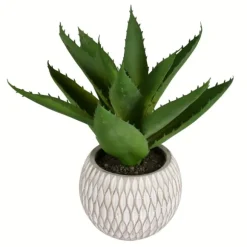Kirkland's Home Arrangements & Greenery-Deep Aloe Leaves In Ceramic Container