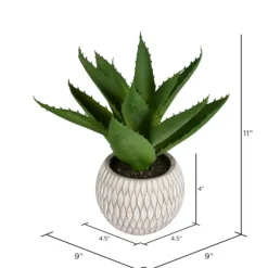 Kirkland's Home Arrangements & Greenery-Deep Aloe Leaves In Ceramic Container
