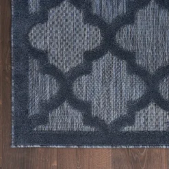 Kirkland's Home Outdoor Rugs-Deep Navy Trellis Outdoor Area Rug, 4X6