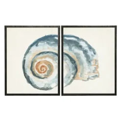 Kirkland's Home Framed Art-Diptych Shell Framed Art Print, Set Of 2