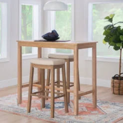 Kirkland's Home Dining Tables-Distressed Acacia Brown Wood Bar Table