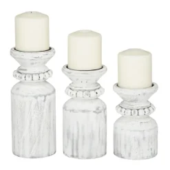 Kirkland's Home Candle Holders-Distressed Beaded Candle Holders, Set Of 3