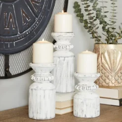 Kirkland's Home Candle Holders-Distressed Beaded Candle Holders, Set Of 3