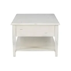 Kirkland's Home Coffee Tables-Distressed Cream Wood 3-Drawer Coffee Table