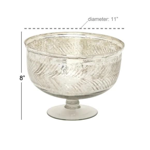 Kirkland's Home Decorative Bowls & Jars-Distressed Glass Pedestal Bowl
