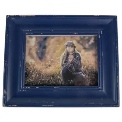 Kirkland's Home Picture Frames-Distressed Navy Farmhouse Frame, 8X10