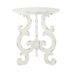 Kirkland's Home Accent & End Tables-Distressed Scrollwork Accent Table