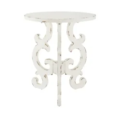Kirkland's Home Accent & End Tables-Distressed Scrollwork Accent Table