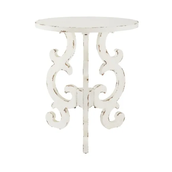 Kirkland's Home Accent & End Tables-Distressed Scrollwork Accent Table