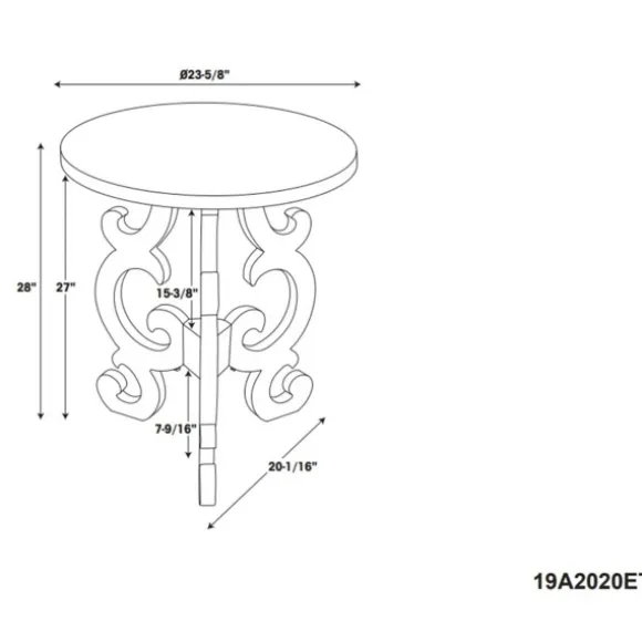 Kirkland's Home Accent & End Tables-Distressed Scrollwork Accent Table